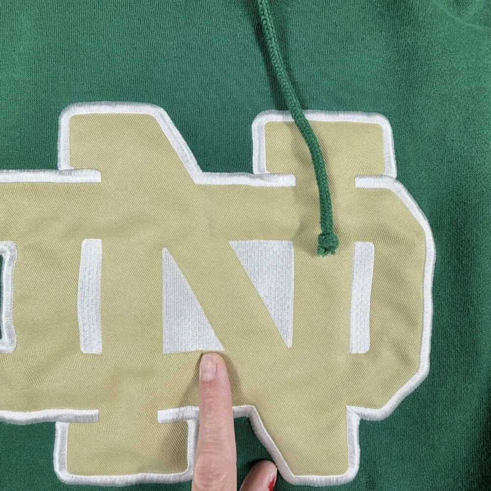 Adidas Large Green Notre Dame ND Sweatshirt Fighting Irish Football Basketball